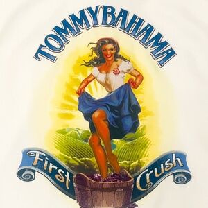 Tommy Bahama Embroidered 🍇FIRST CRUSH🍷 Silk Camp Shirt (Size:  Medium)